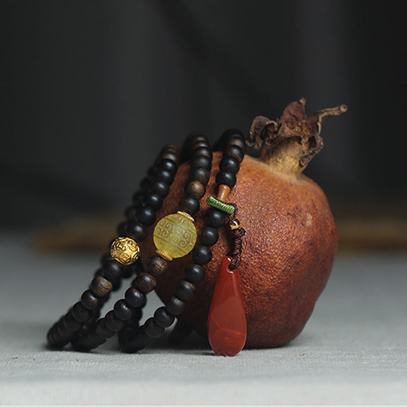 Bracelet Mala en bois d'agar Balance | Perles de méditation de 5 mm