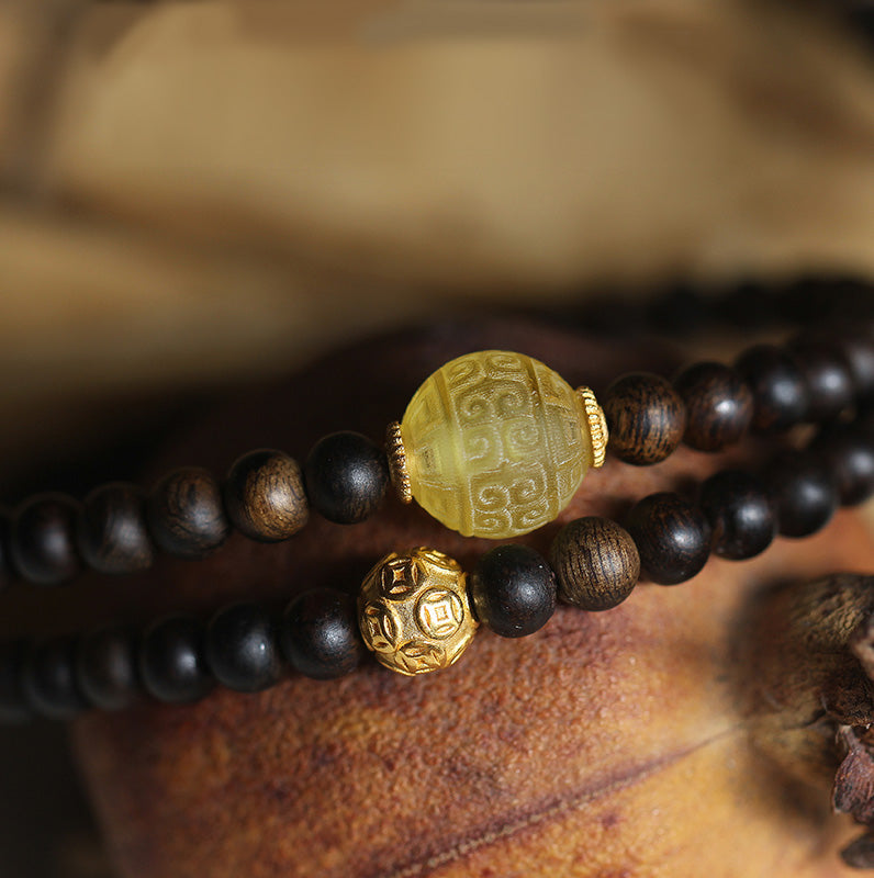 Bracelet Mala en bois d'agar Balance | Perles de méditation de 5 mm