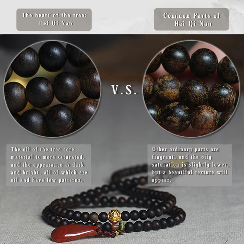 Bracelet Mala en bois d'agar Balance | Perles de méditation de 5 mm