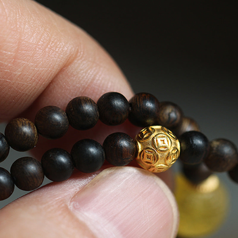 Bracelet Mala en bois d'agar Balance | Perles de méditation de 5 mm