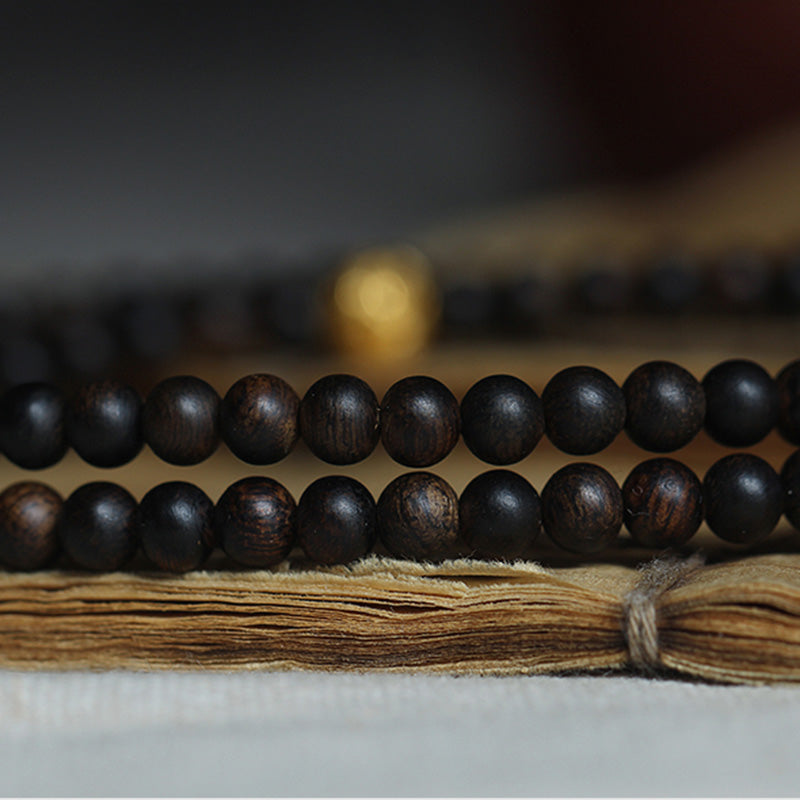 Bracelet Mala en bois d'agar Balance | Perles de méditation de 5 mm