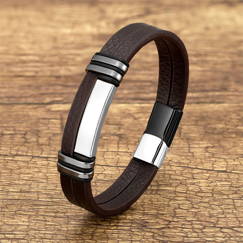 Bracelet Balance en cuir et acier titane | Sons de guérison