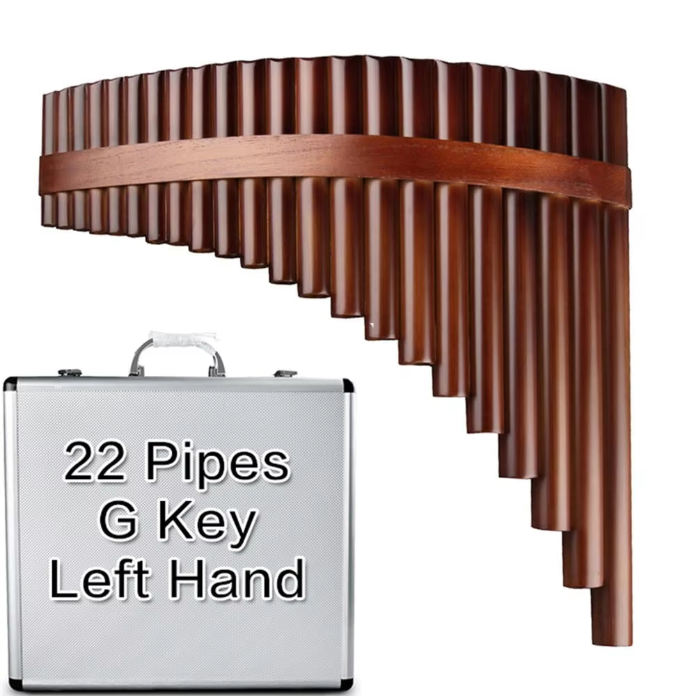 Handcrafted Bamboo Pan Flute with 22 Pipes in G Key for Left-Handed Playing