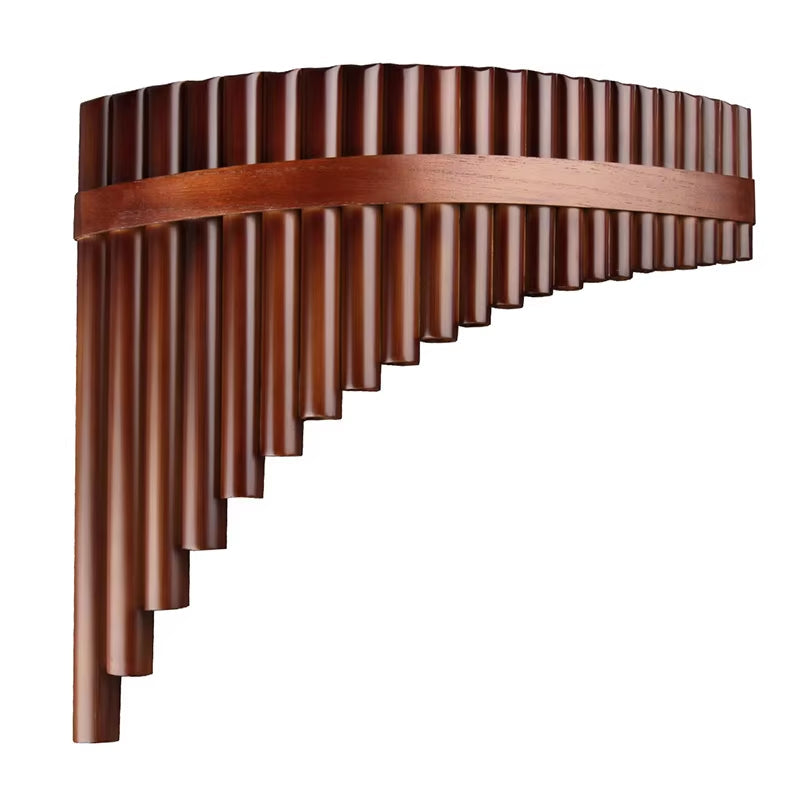 Bamboo Pan Flute with 22 Handcrafted Wooden Pipes in G Key, Descending Arrangement