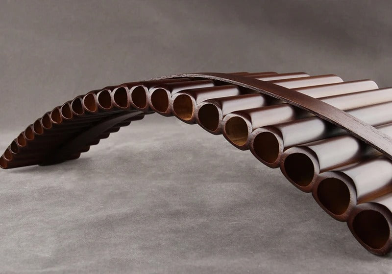 Bamboo Pan Flute with 22 Curved Pipes in G Key, Handcrafted Musical Instrument