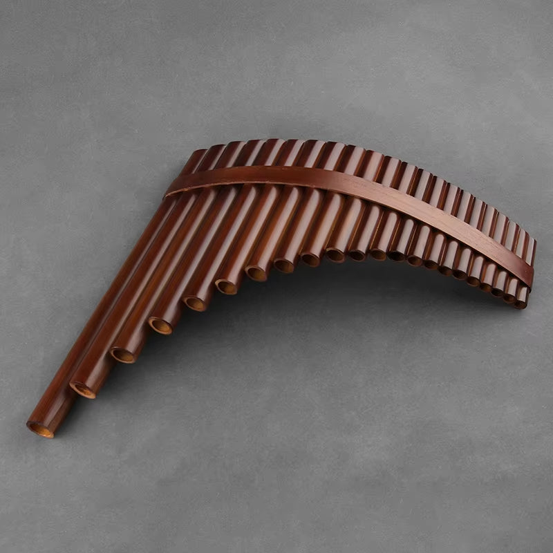 Bamboo Pan Flute handcrafted with 22 pipes in descending lengths, tuned to G Key