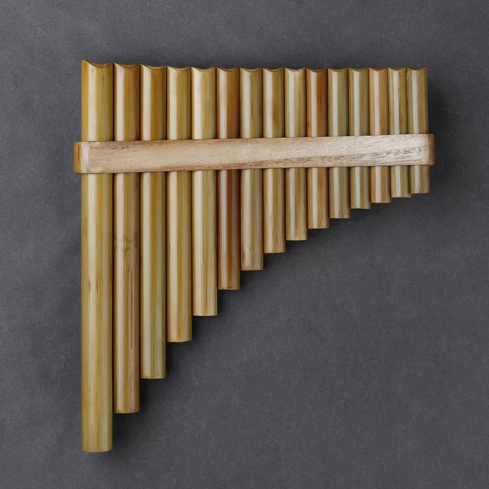 Bamboo Pan Flute in G Key with handmade bamboo tubes in descending length