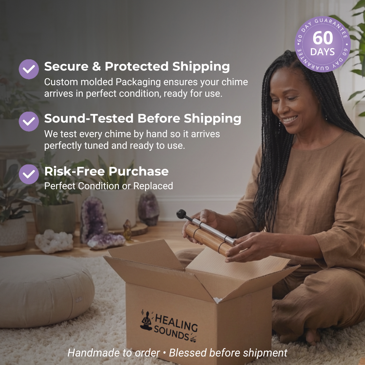 Ensemble de carillons de bar - Série de sons de couleur des chakras