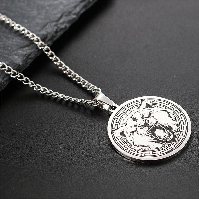 Unisex Titanium Steel Spiritual Protection Necklace with Animal Pendant