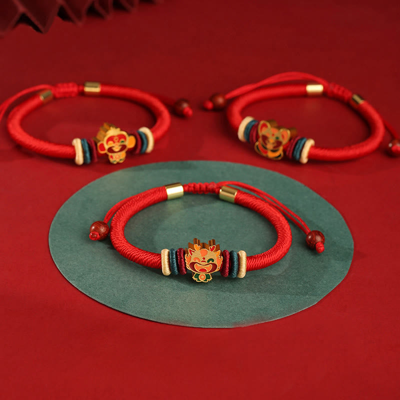 925 Sterling Silver Chinese Zodiac Red Bracelet for Luck