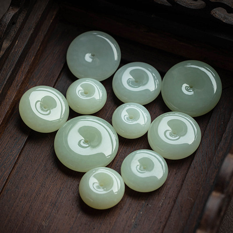 Natural Round Jade Necklace for Prosperity and Luck
