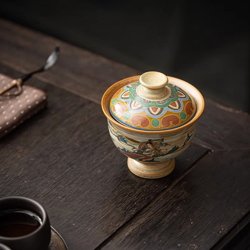 Dunhuang Flying Apsaras Ceramic Gaiwan Tea Cup 150ml