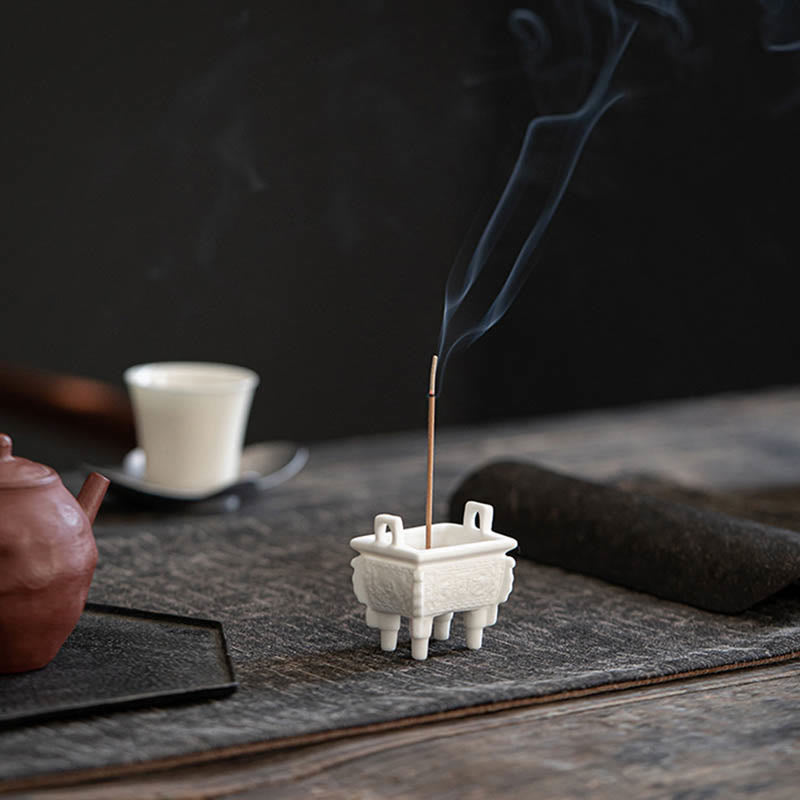 Prosperous Dragon Ceramic Incense Burner with Double Lion Ears