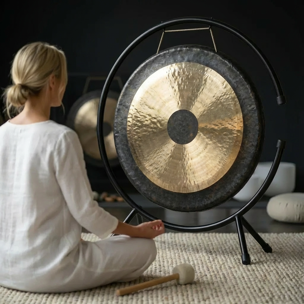 Gong chinois de 96 cm pour la méditation sonore