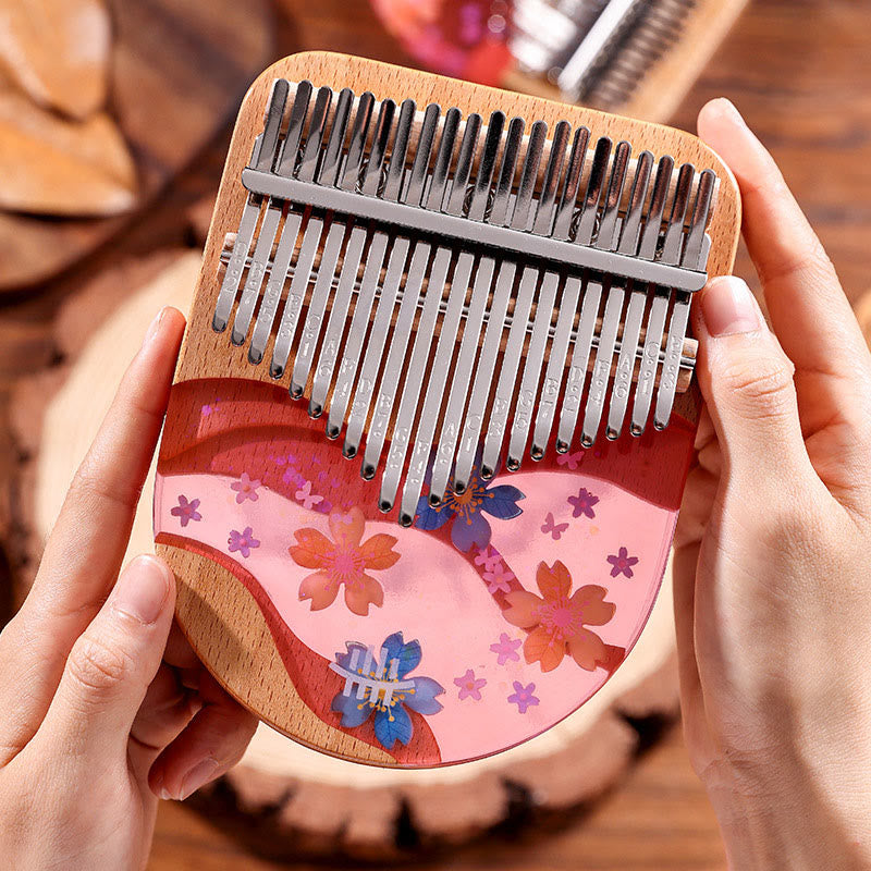 Piano à pouce Kalimba en bois de hêtre à 17 touches pour la méditation