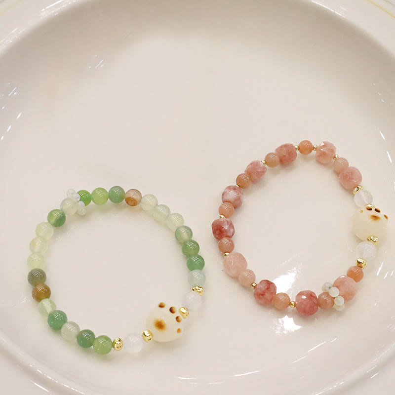 Green Agate and Sun Stone Support Bracelet