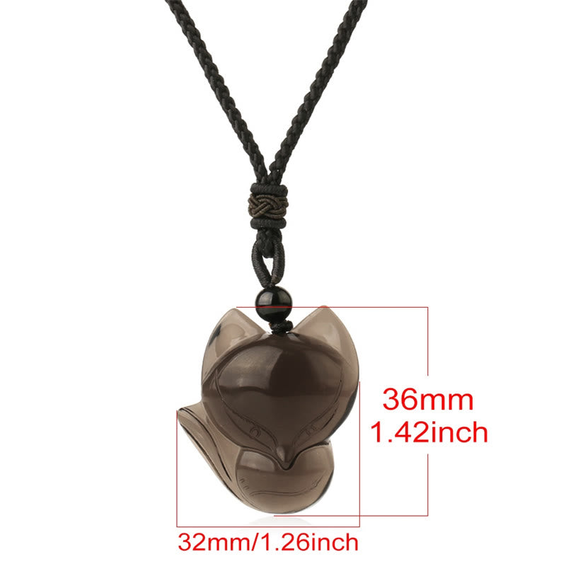 Obsidian Amulet Necklace with Tiger Eye & Ice Obsidian Stones