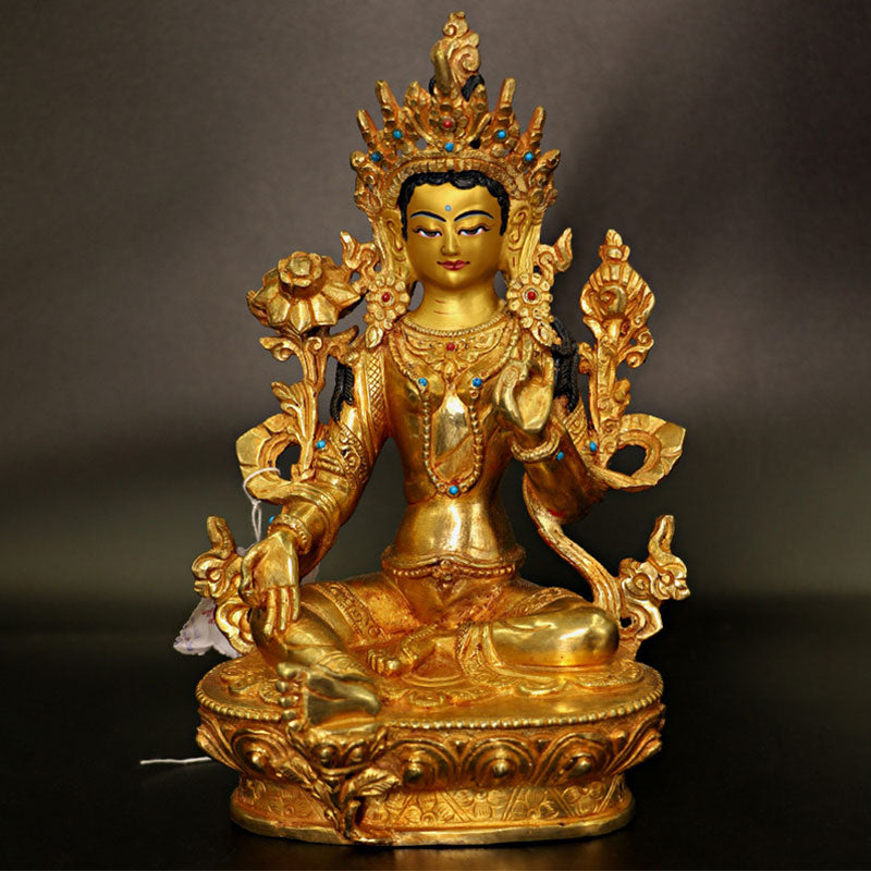 Copper and Gold Plated Bodhisattva Tara Chenrezig Statue for Protection