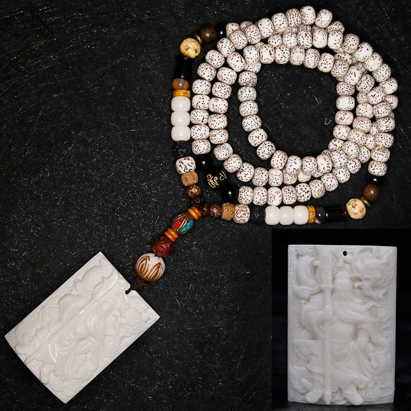 108 Beads Bodhi Seed Mala Bracelet | Avalokitesvara Pixiu Guan Gong