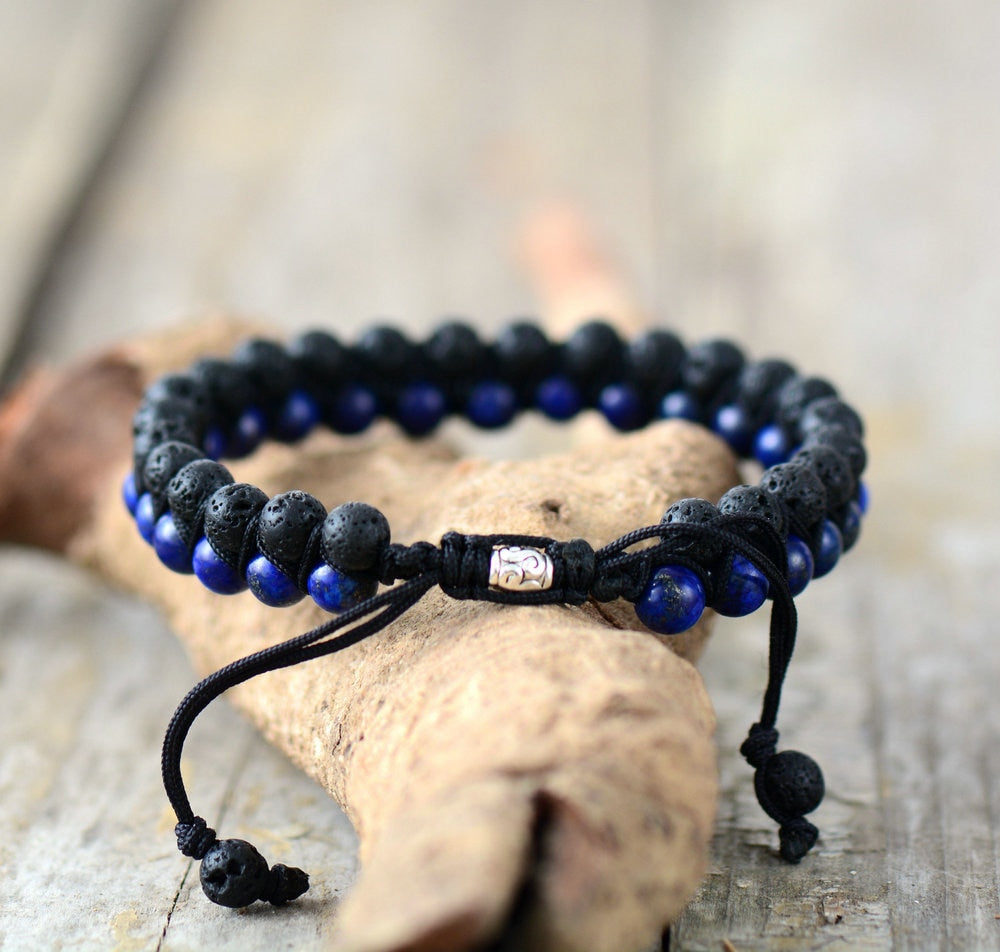 Bracelet en agate noire pour l'équilibre et l'harmonie