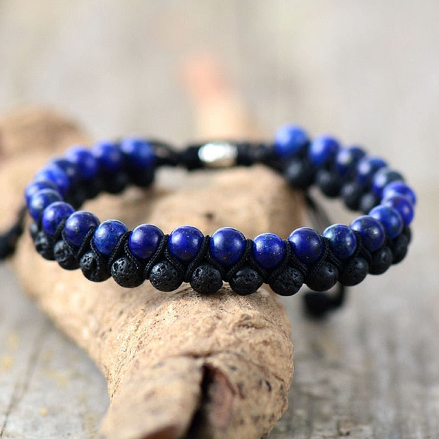 Bracelet en agate noire pour l'équilibre et l'harmonie