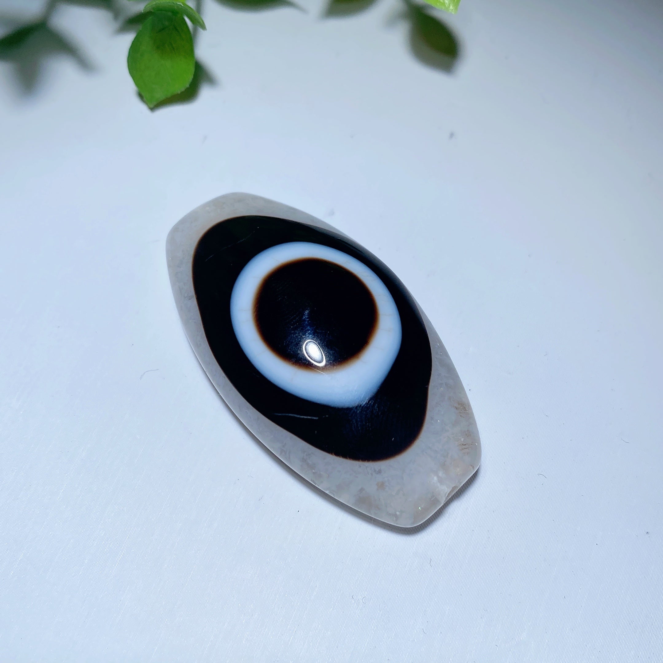 Black Agate Pendant 1.9-2.4 Inch Healing Crystal