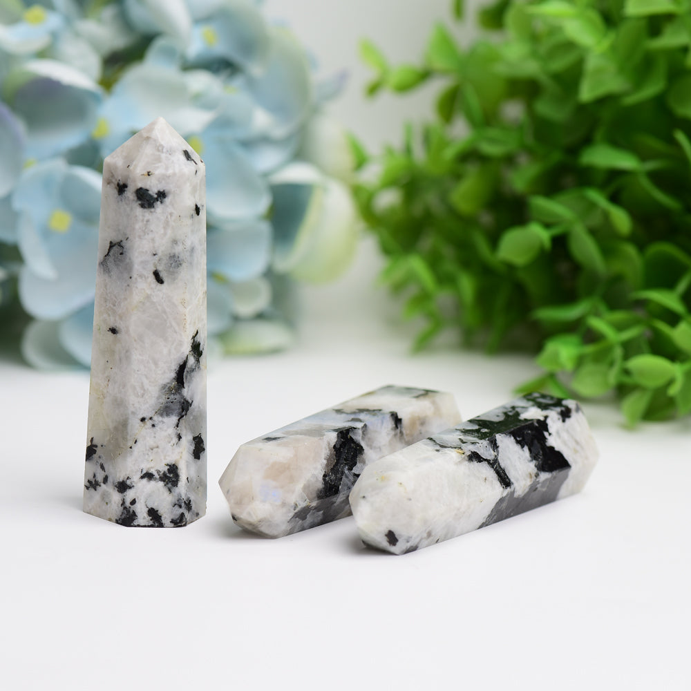 Black Moon Stone Crystal Point 2.5-4.5 Inch Healing