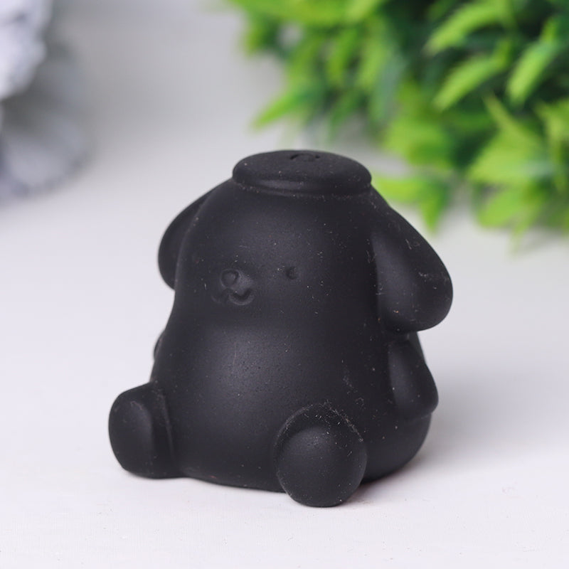 Black Obsidian 1.65-inch Pompom Purin Crystal Figurine