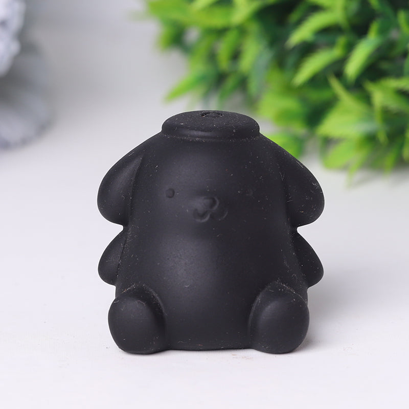 Black Obsidian 1.65-inch Pompom Purin Crystal Figurine