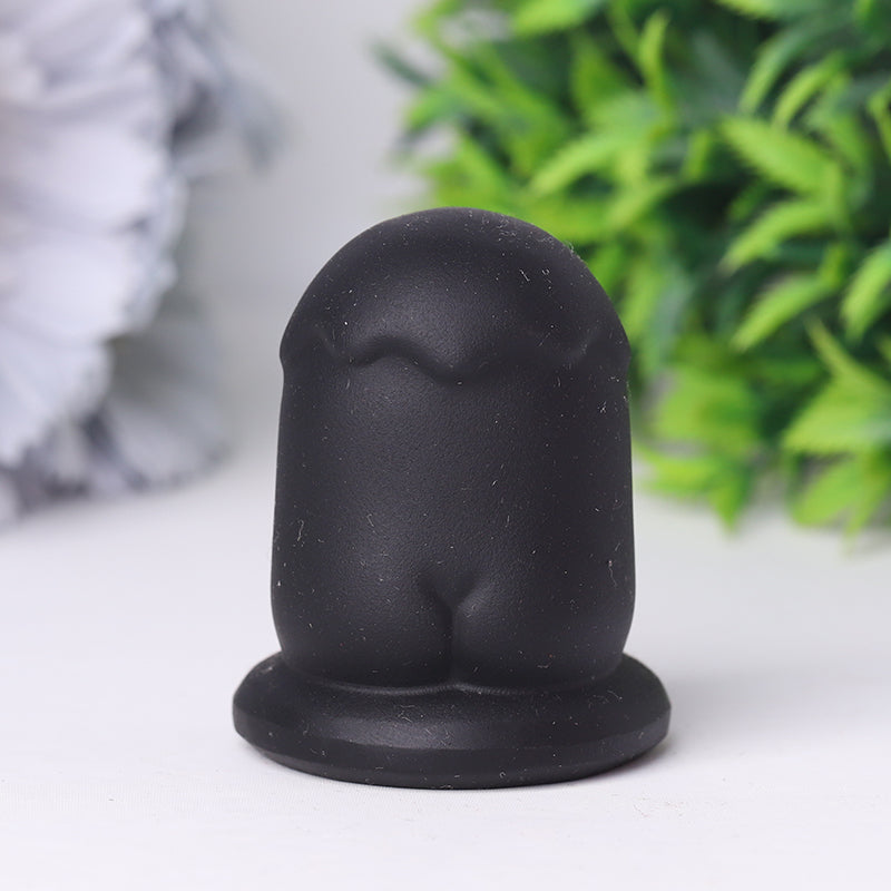 Black Obsidian Crystal Figurine 2 Inch Healing Carving