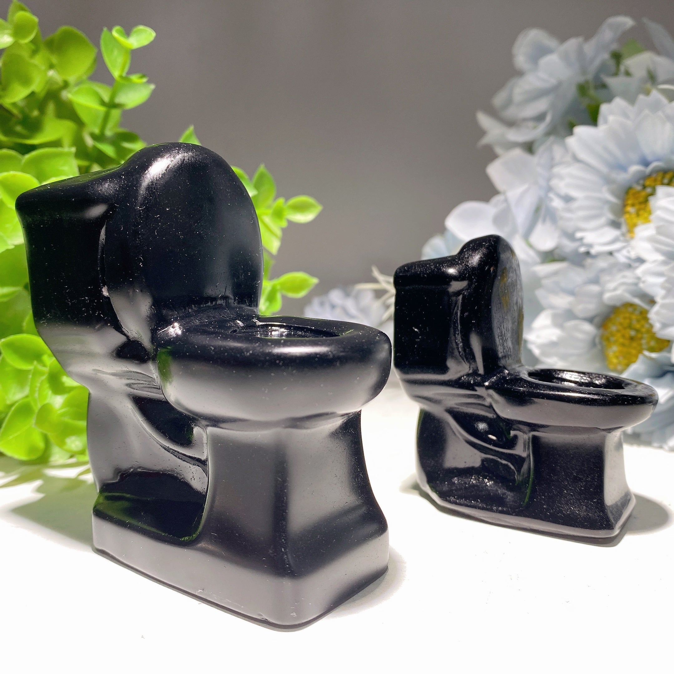Black Obsidian Crystal Figurines 2.4-3.1 Inch Healing Carvings