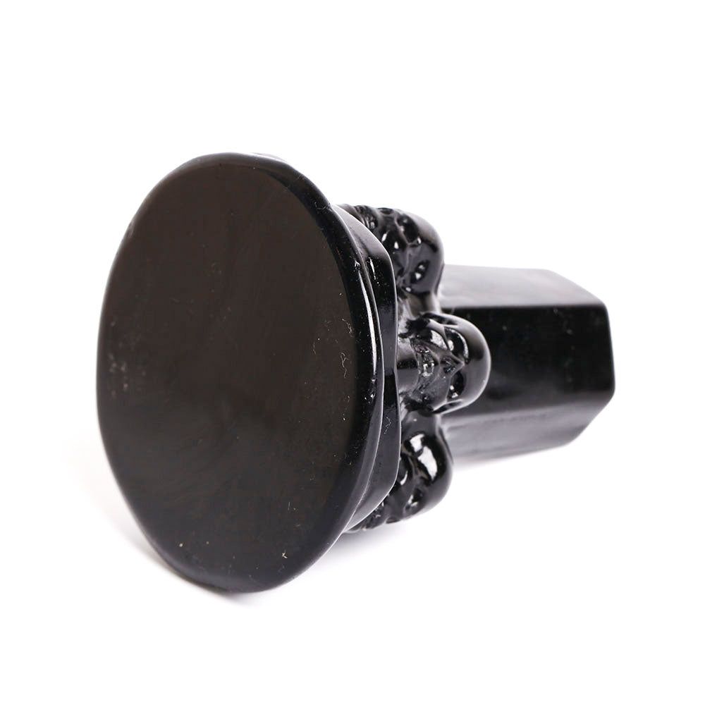 Black Obsidian Crystal Tower With Carved Skull 2 Inch
