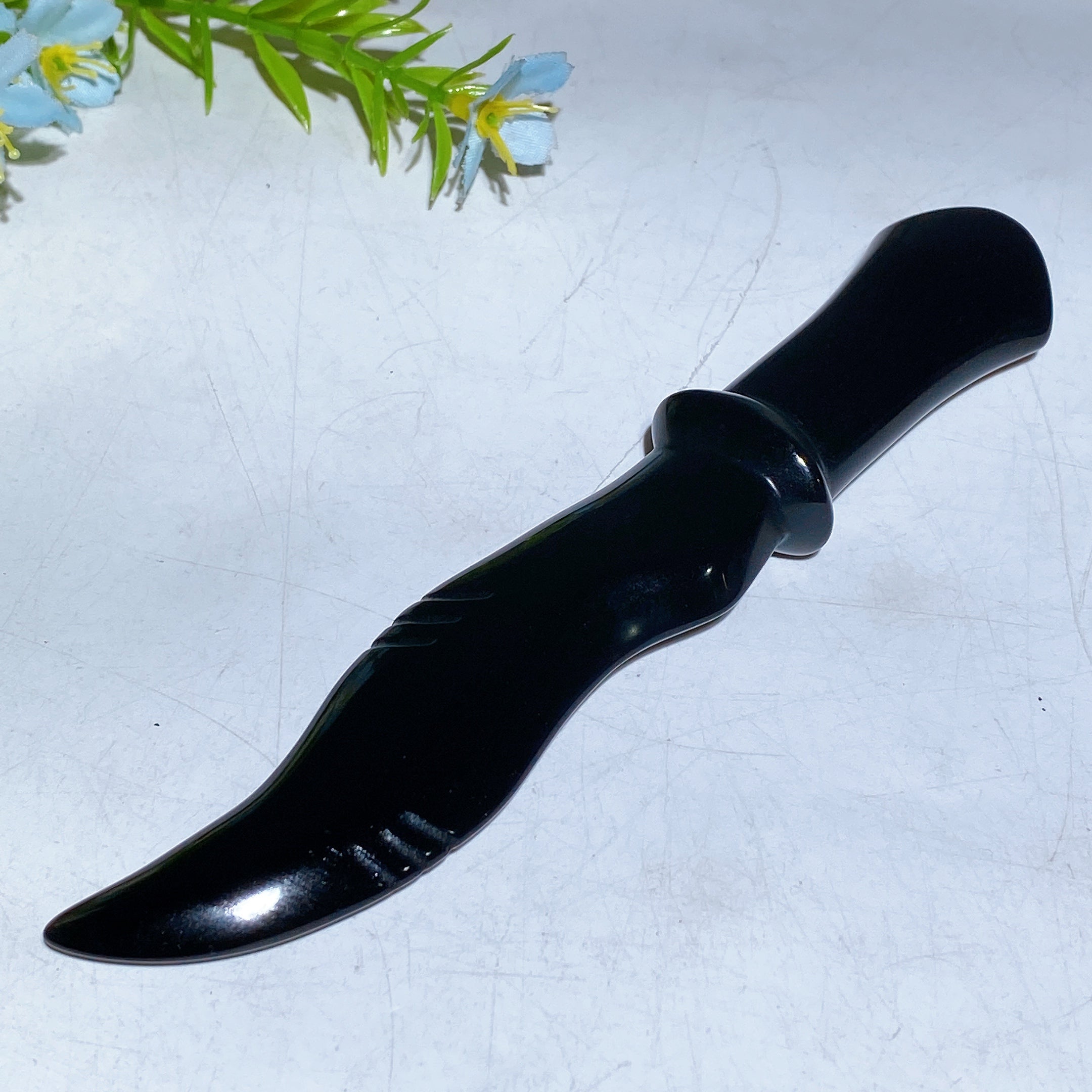 Black Obsidian Dagger Carving 5.8in Healing Crystal