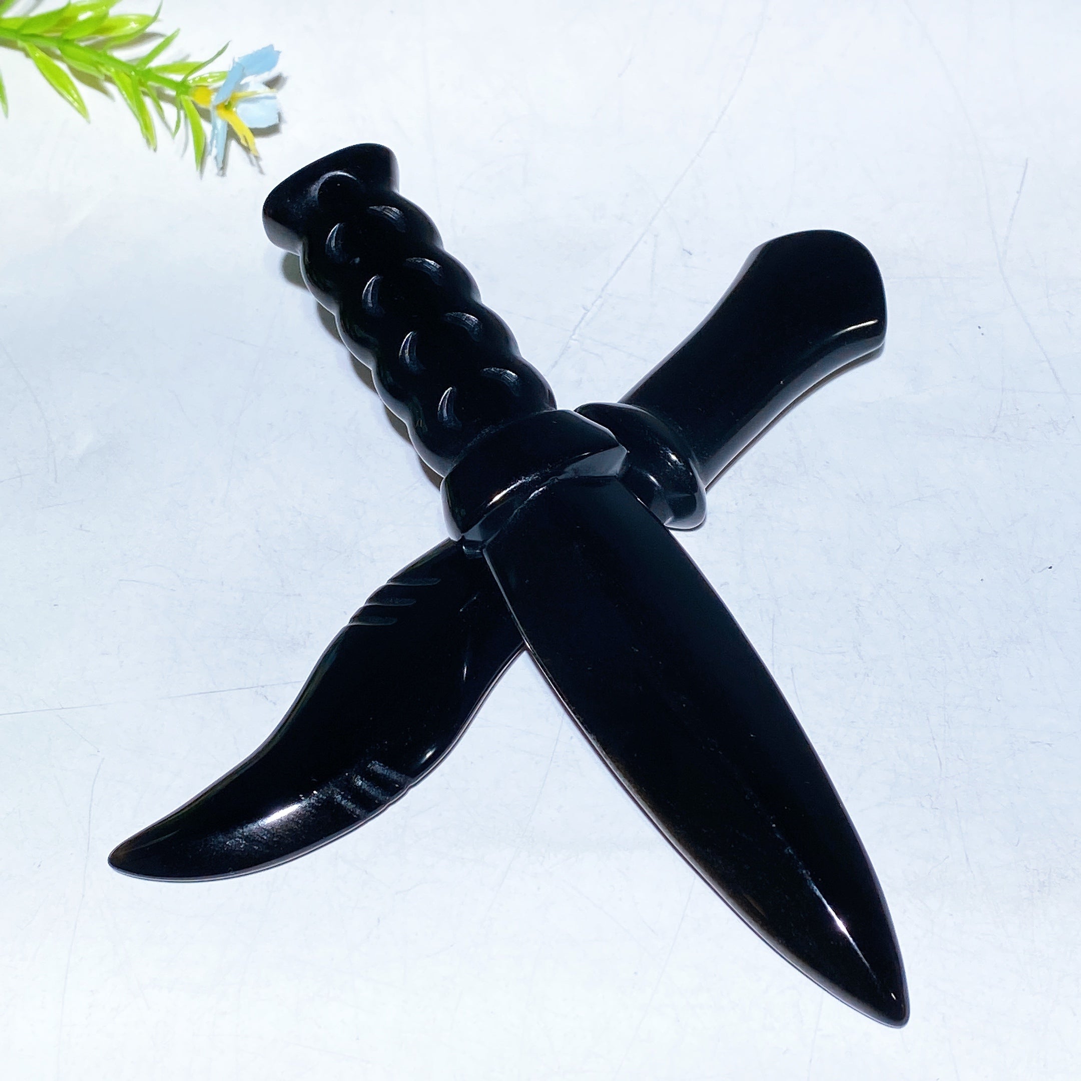 Black Obsidian Dagger Carving 5.8in Healing Crystal