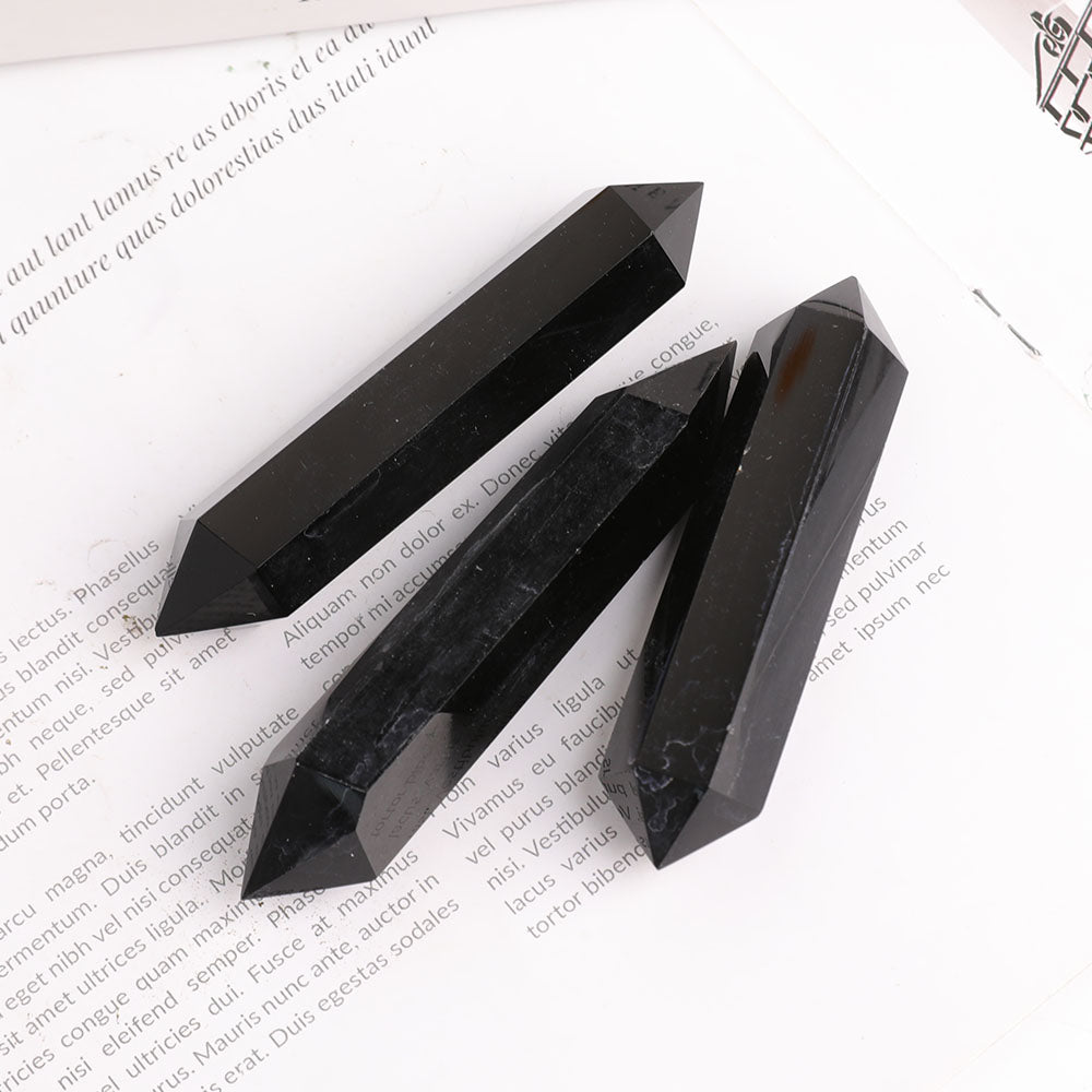 Black Obsidian Double Terminated Crystal Points 3.4-4 Inches
