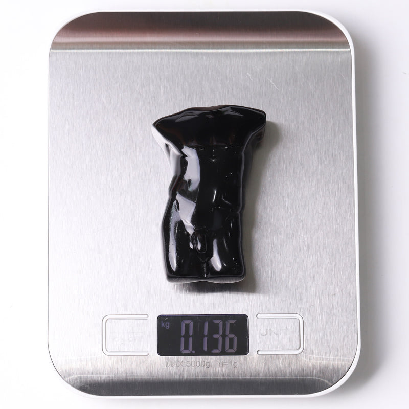 Black Obsidian Hand-Carved Crystal Figurine 2x3 Inches