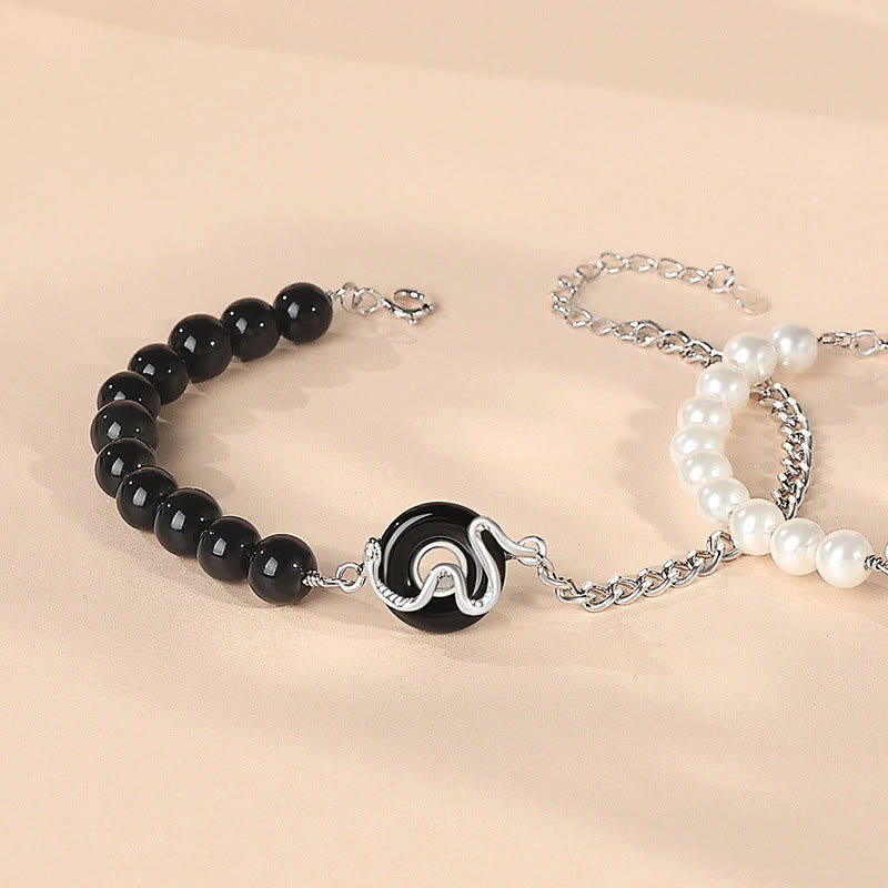 Bracelet de purification en obsidienne noire et onyx noir