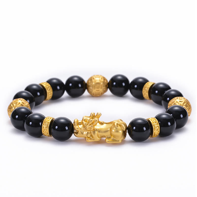 Bracelet de protection PiXiu en obsidienne noire
