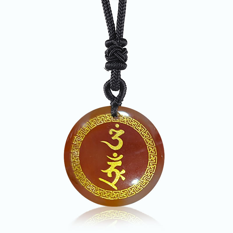 Collier de protection en obsidienne noire | Pendentif Vajra Swastika
