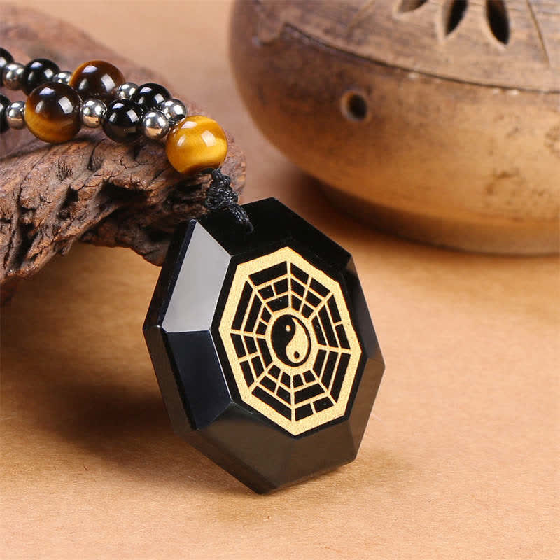 Collier Yin Yang en obsidienne noire | Purification et équilibre