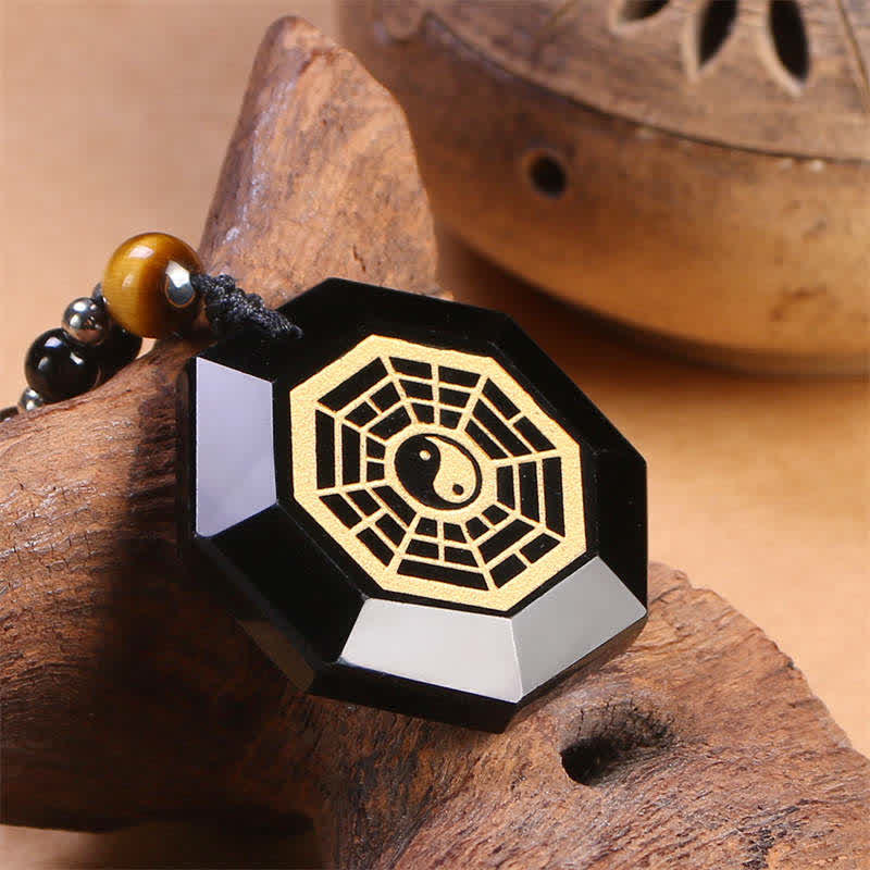 Collier Yin Yang en obsidienne noire | Purification et équilibre