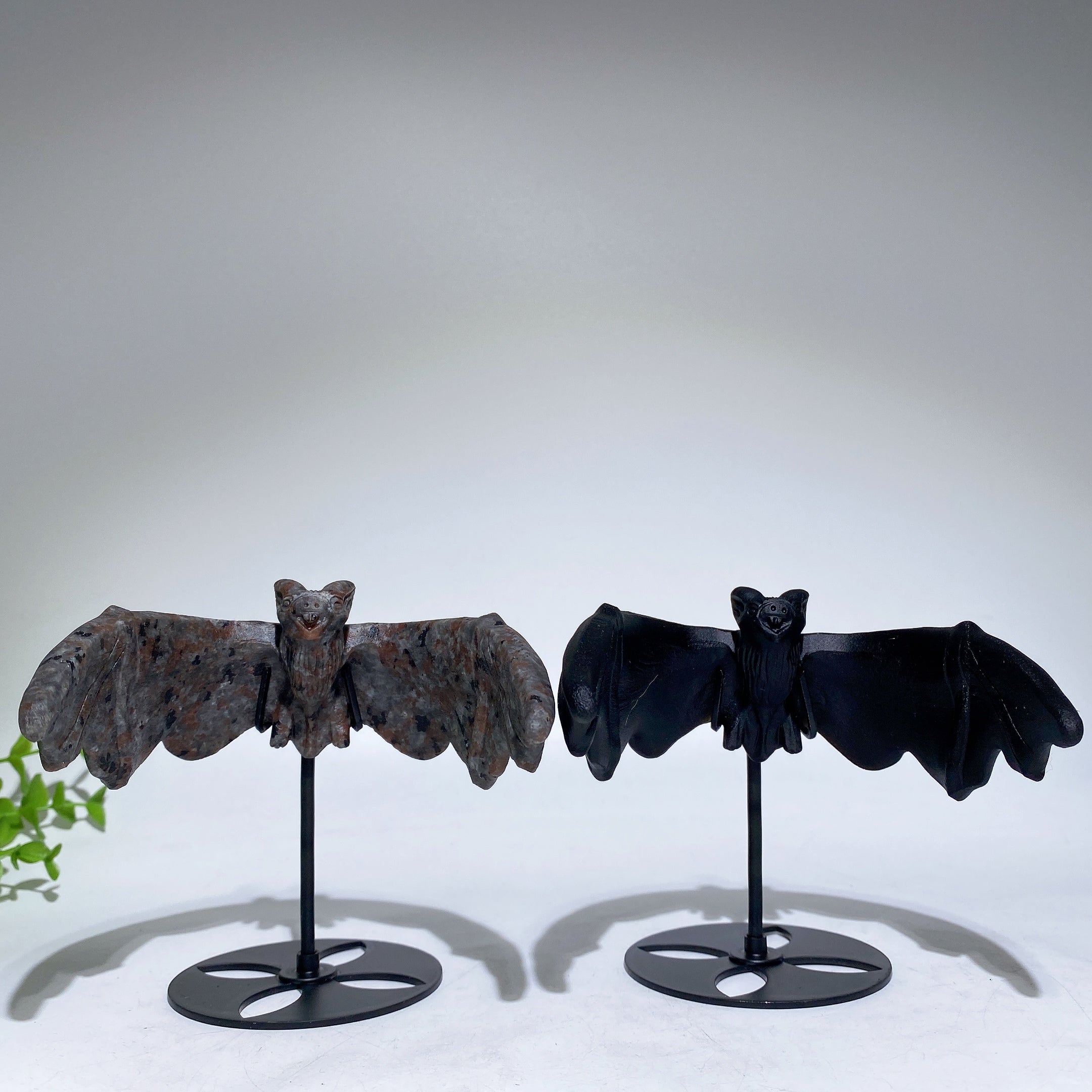 Black Obsidian Yooperlite Flying Bat Crystal Carving