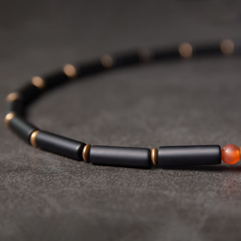 Bracelet de protection en perles dzi en onyx noir