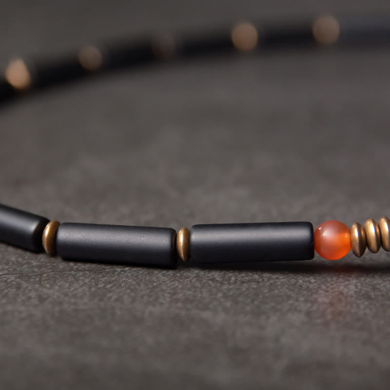 Bracelet de protection en perles dzi en onyx noir