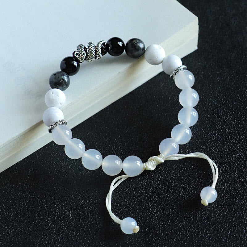 Bracelet de protection serpent en onyx noir pailleté 2025