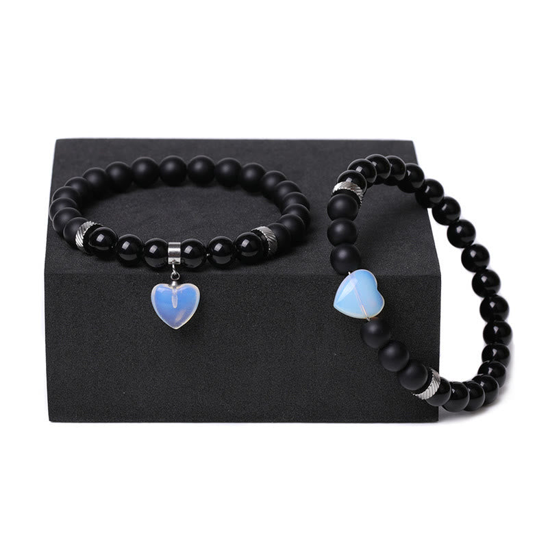 Bracelet de protection en onyx noir avec perles de 8 mm