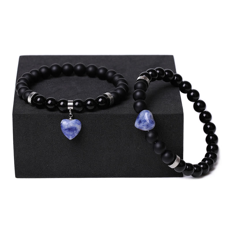 Bracelet de protection en onyx noir avec perles de 8 mm