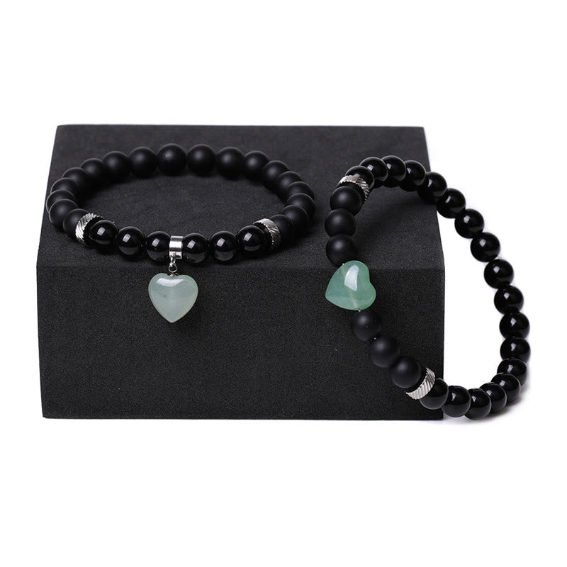 Bracelet de protection en onyx noir avec perles de 8 mm