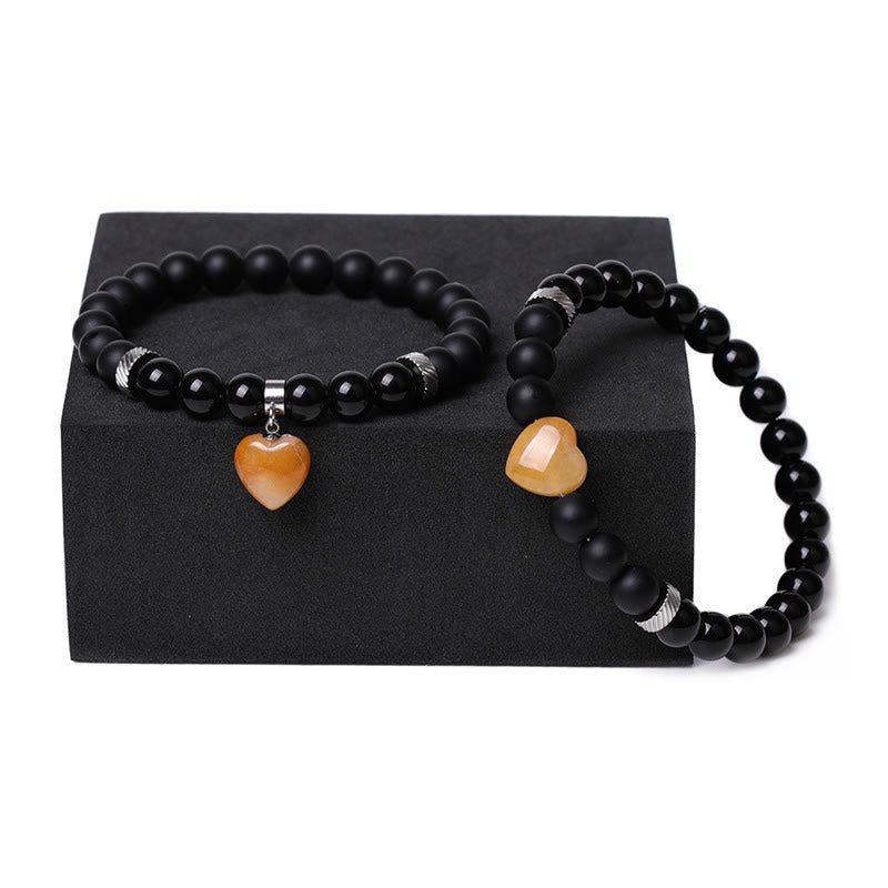Bracelet de protection en onyx noir avec perles de 8 mm
