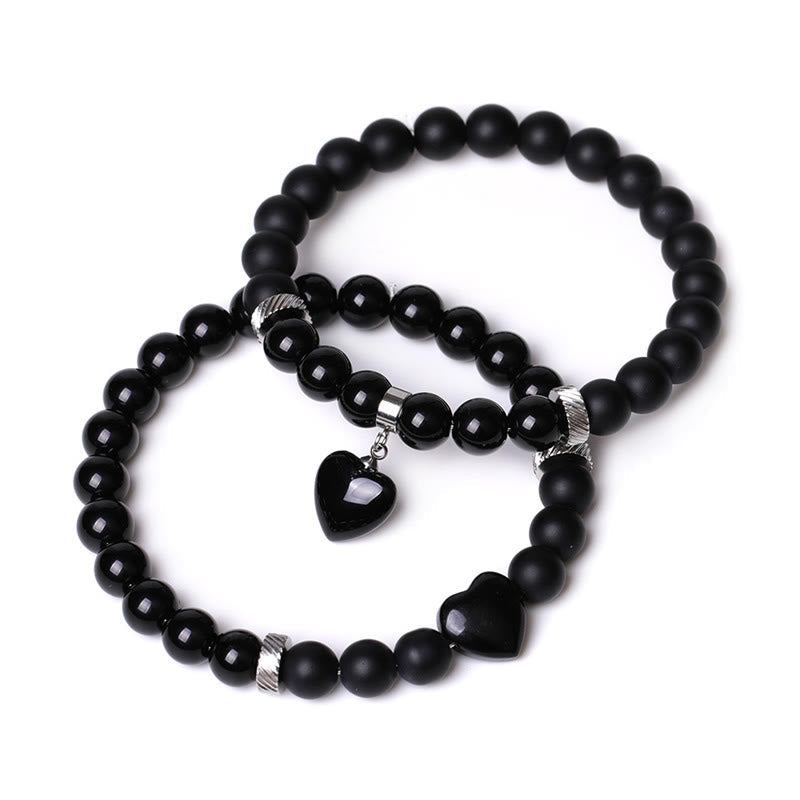 Bracelet de protection en onyx noir avec perles de 8 mm